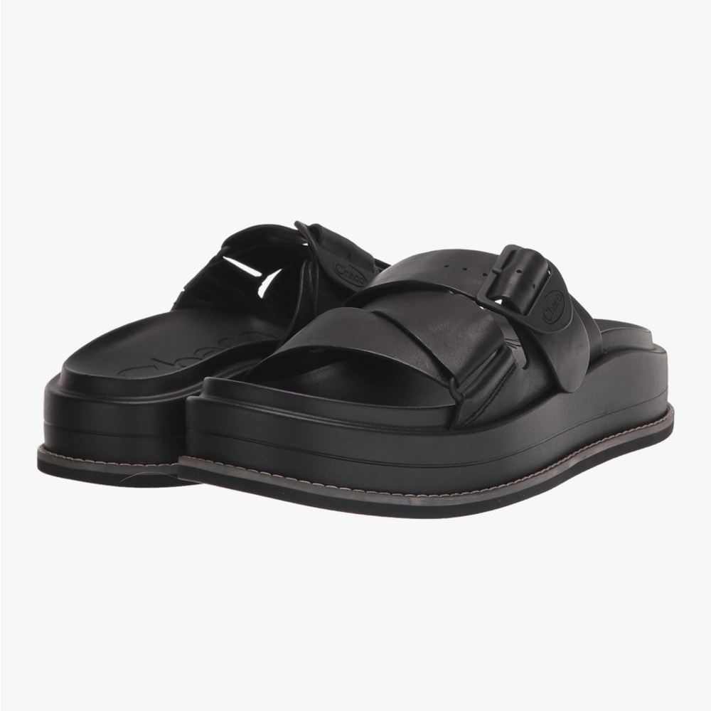 Chaco Womens Leather Townes Slide Midform - Black - Size 7 - NWT NIB